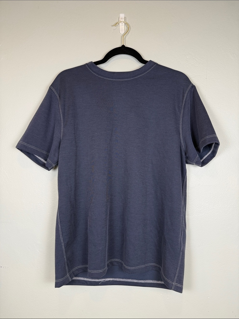 Porter & Ash Navy Crewneck T-Shirt Size L Contrast Stitching